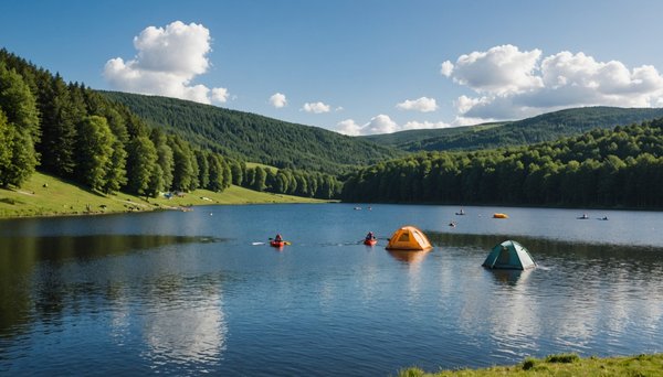 Camping lac auvergne : activités aquatiques et détente au bord de l'eau