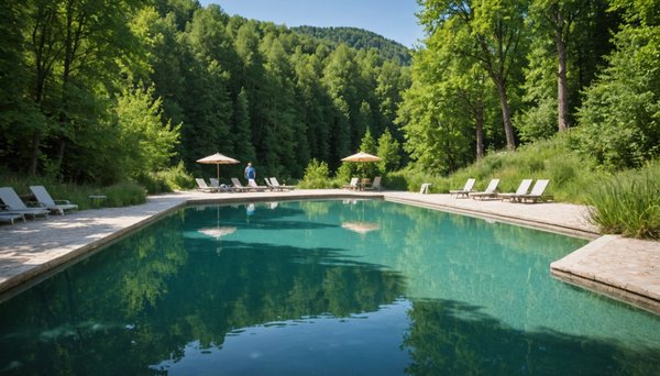 Profitez d'un séjour nature avec confort : la piscine et la rivière au camping la sagne